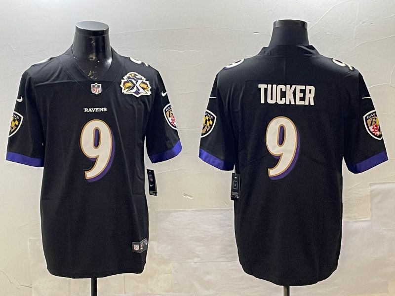 Men Baltimore Ravens 9 Tucker Black Second generation 2024 Nike Limited NFL Jersey style 3